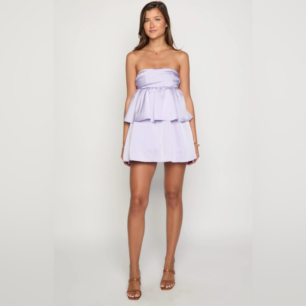 Beginning Boutique Lavender Mini Dress Removable Straps